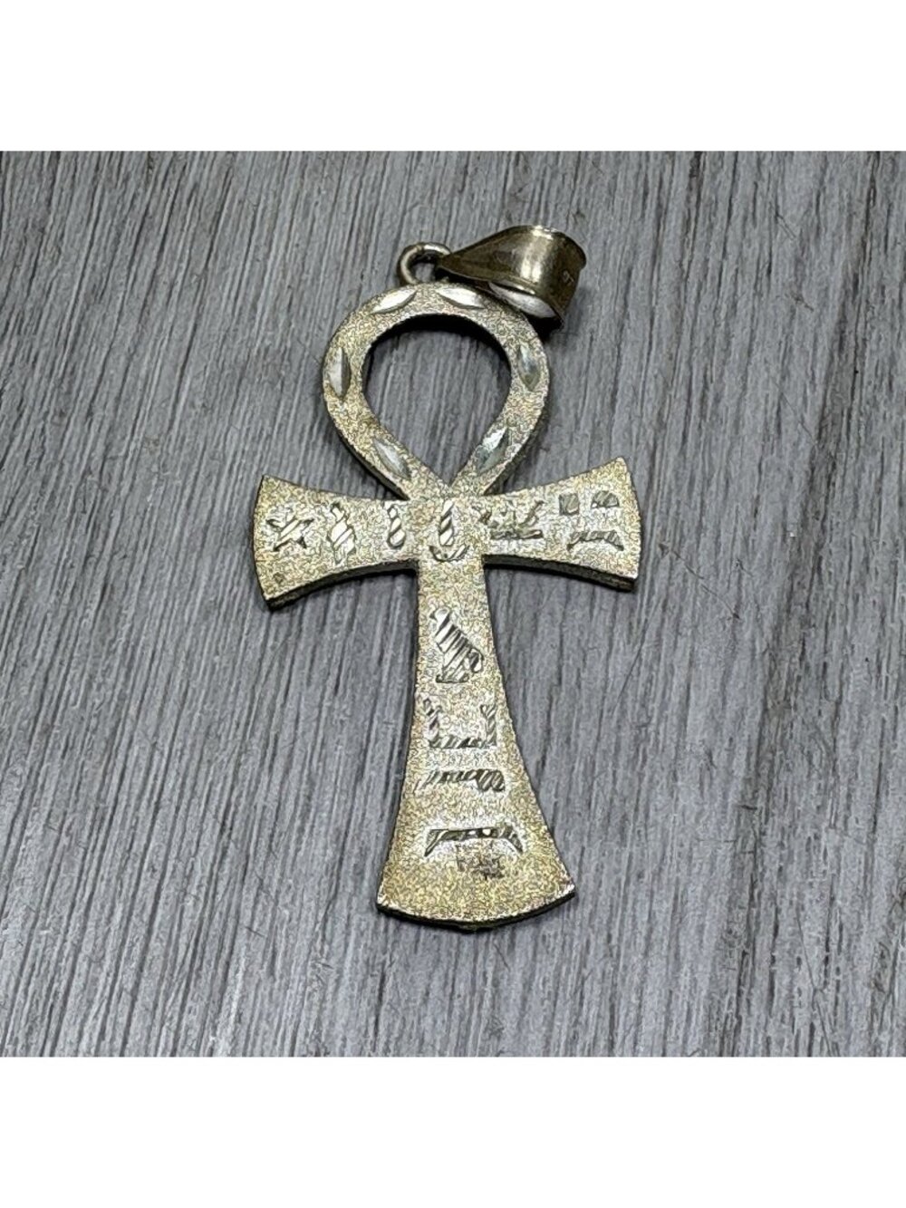 Vintage 925 Sterling Silver Egyptian Ankh Cross Pendant 2.5 Inches 10 Grams